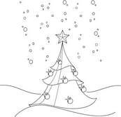 coloriage sapin de noel sous la neige